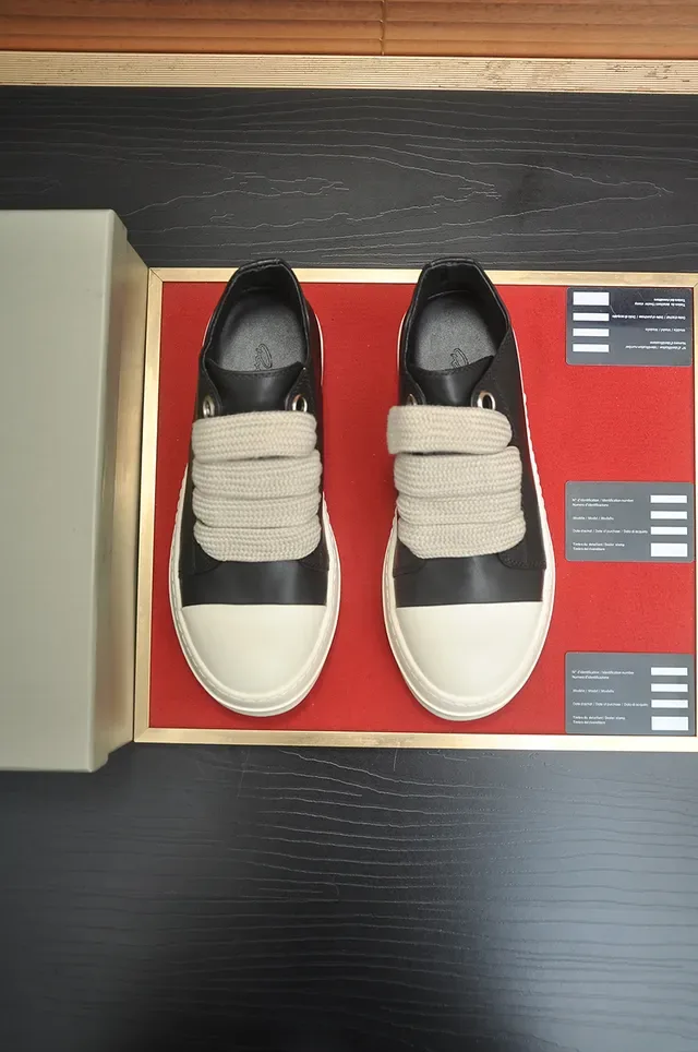 Black White Leather Upper Platform Sole Sneakers 5