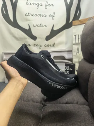 Black White Monochrome Mesh Upper Lifestyle Sneakers 5