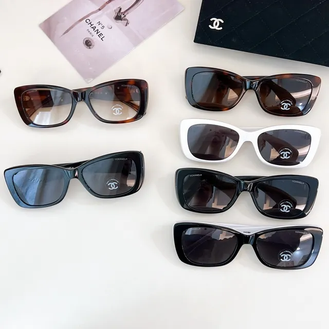 Black White Rectangular Silhouette Acetate Frame Sunglasses 9
