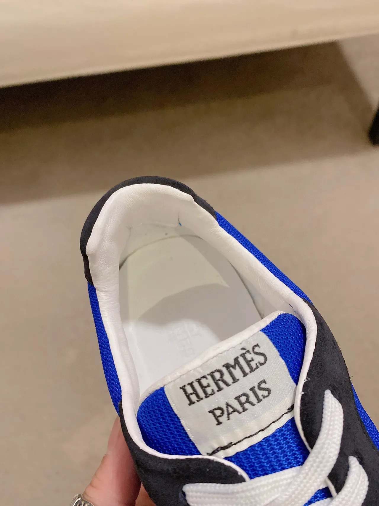 Blue and Navy Color-Blocked Mesh and Suede Lifestyle Sneaker 6