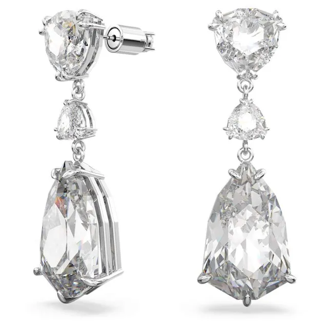 Blue and White Gemstone Two-Stone Drop Earrings 3