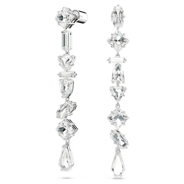 Blue and White Gemstone Two-Stone Drop Earrings 4