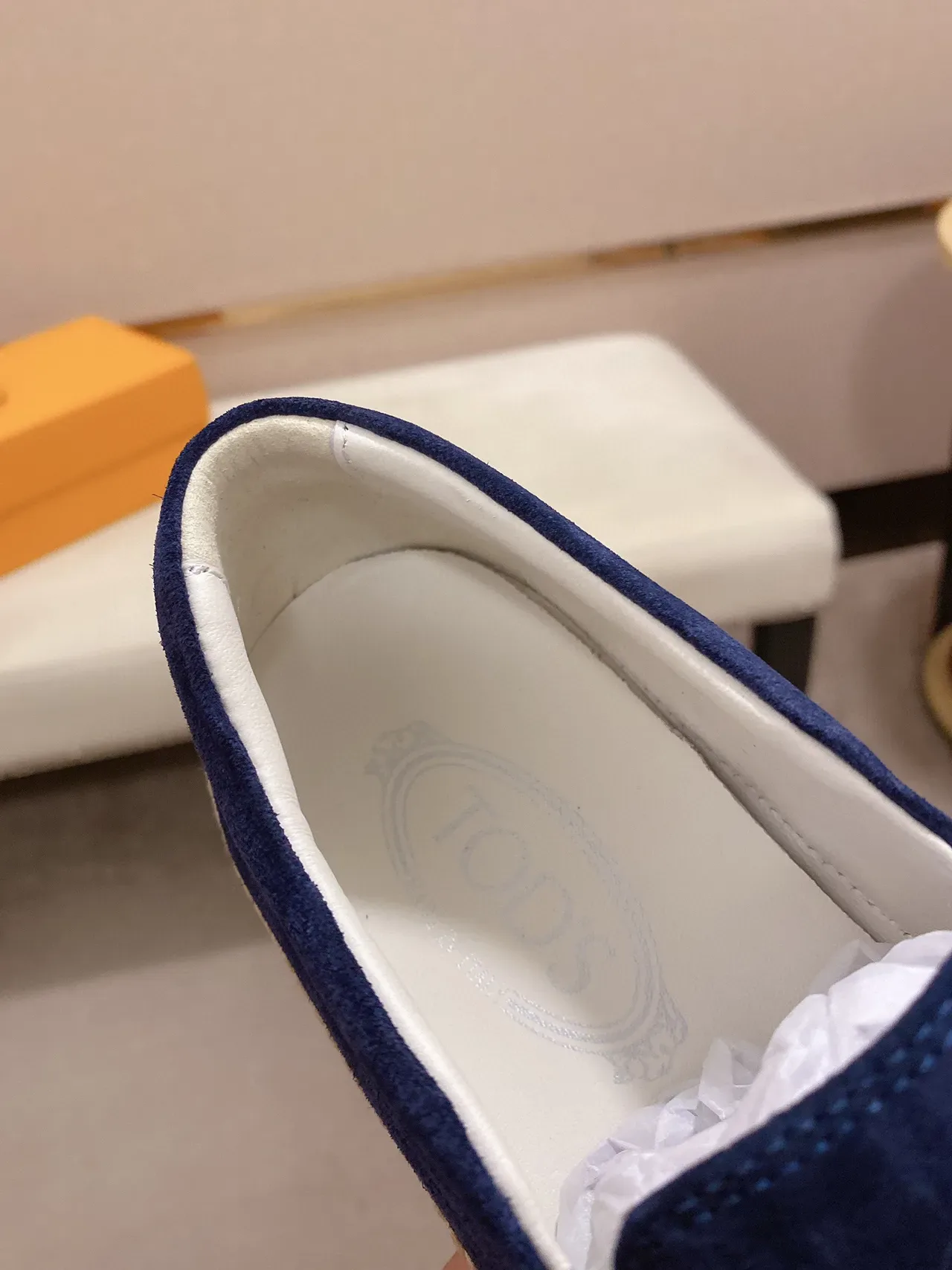 Blue Beige Suede Upper Espadrille Sole Boat Shoes 4
