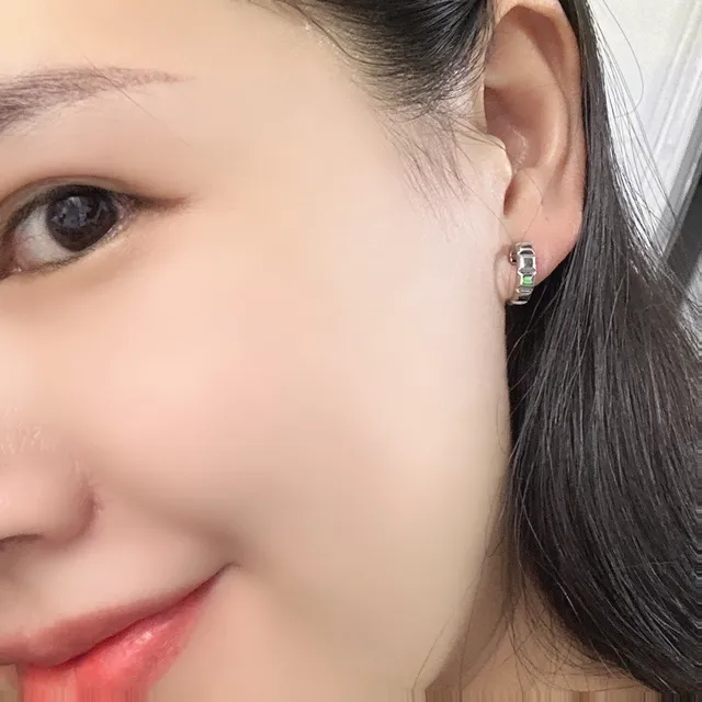Boucheron Gold Silver Hinged Hoop Textured Bezel Earrings 5
