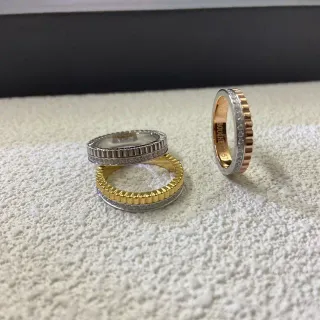 Boucheron Quatre Classique Ridged Bezel Pavé Diamond Ring