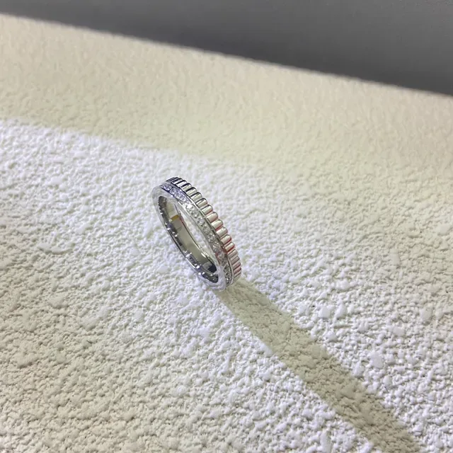 Boucheron Quatre Classique Ridged Bezel Pavé Diamond Ring 2