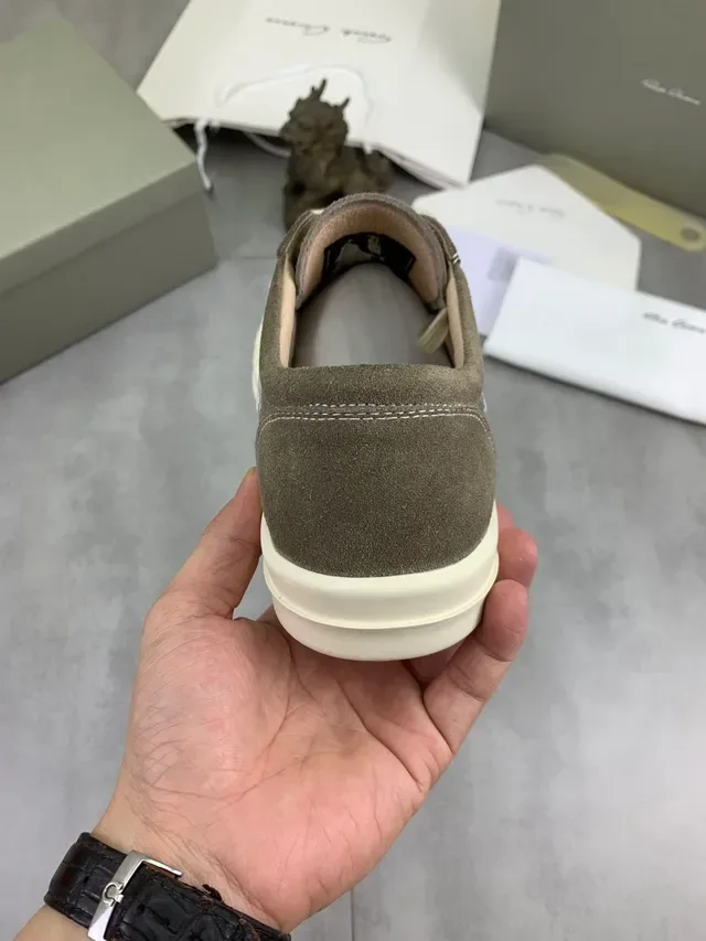 Brown Beige Suede Upper Contrast White Side Panel Sneakers 3