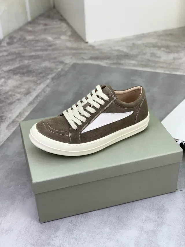 Brown Beige Suede Upper Contrast White Side Panel Sneakers 4