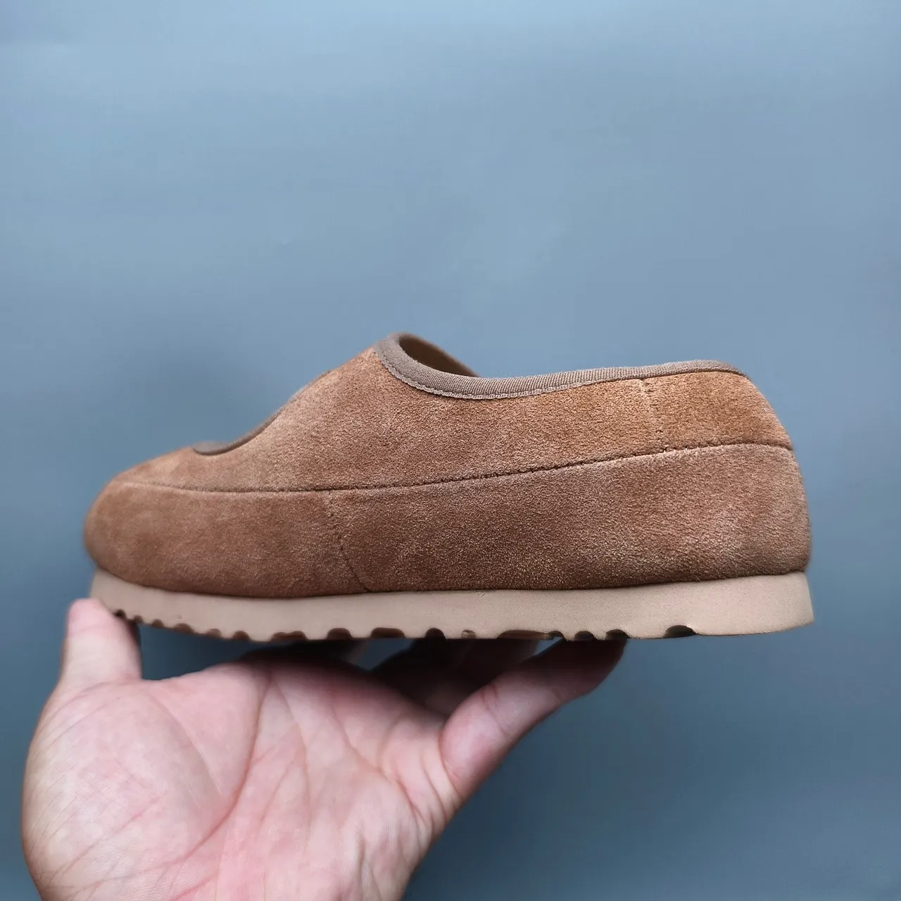 Brown Beige Suede Upper Shearling-Lined Interior Mary Jane Shoes 4