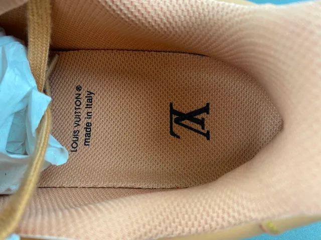 Brown Beige Tan Leather Upper Contrast Yellow Stitching Sneakers 5