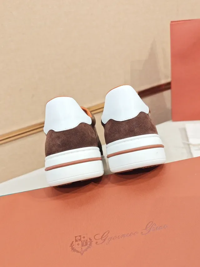 Brown Suede and Leather Two-Tone Lifestyle Sneaker 3