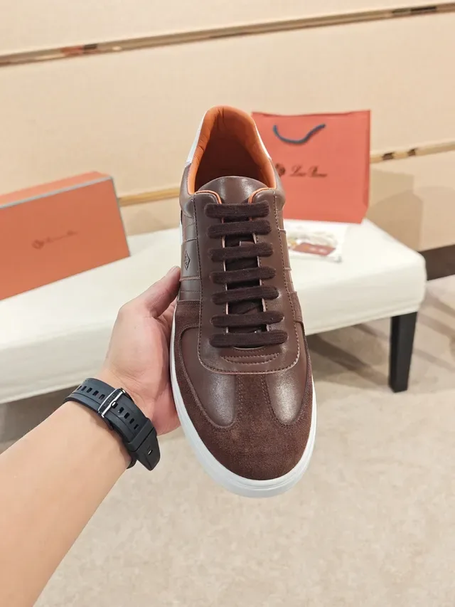 Brown Suede and Leather Two-Tone Lifestyle Sneaker 5
