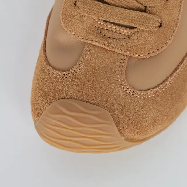 Brown White Suede And Leather Upper Stitched Abstract Motif Lifestyle Sneakers 5