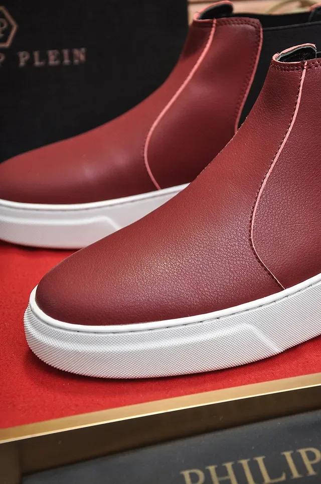 Burgundy Black Leather Upper Elastic Side Gussets Chelsea Boots 3