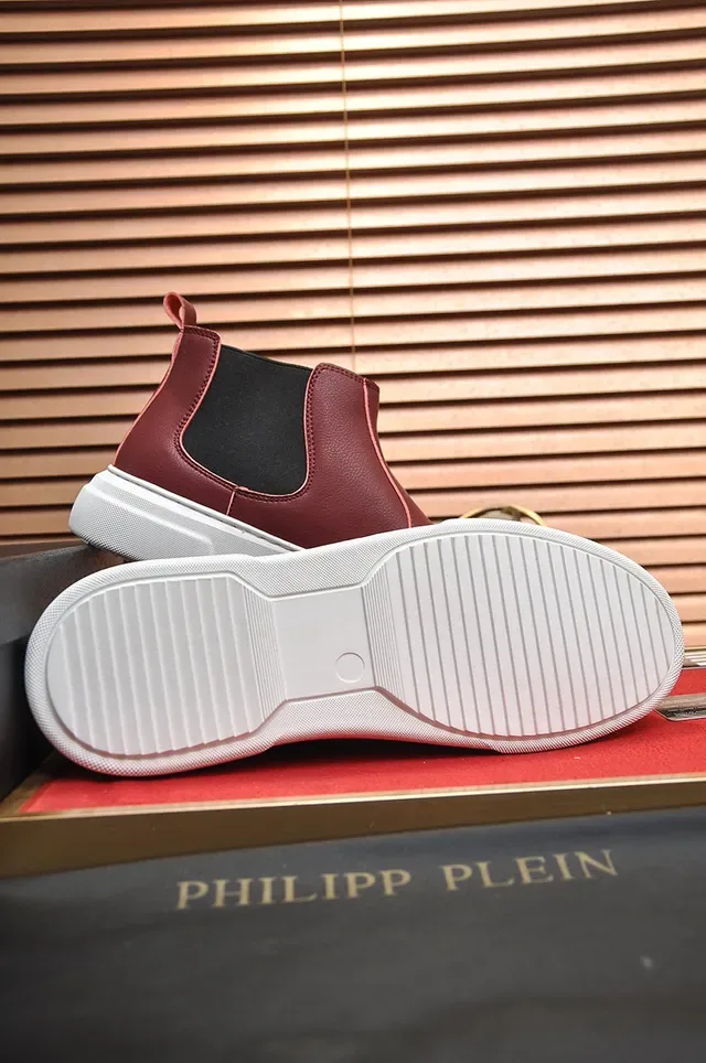 Burgundy Black Leather Upper Elastic Side Gussets Chelsea Boots 4