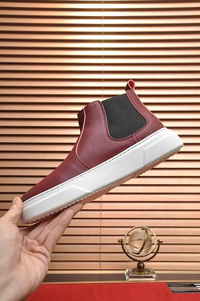 Burgundy Black Leather Upper Elastic Side Gussets Chelsea Boots 5