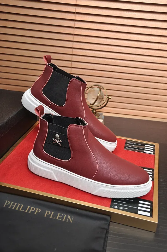 Burgundy Black Leather Upper Elastic Side Gussets Chelsea Boots 6
