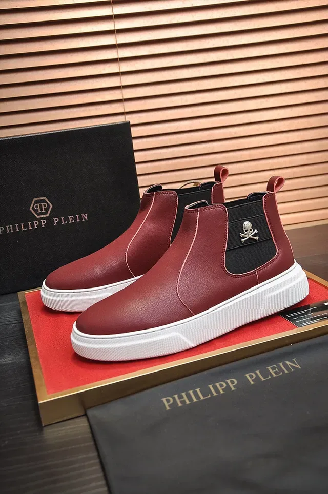Burgundy Black Leather Upper Elastic Side Gussets Chelsea Boots 7
