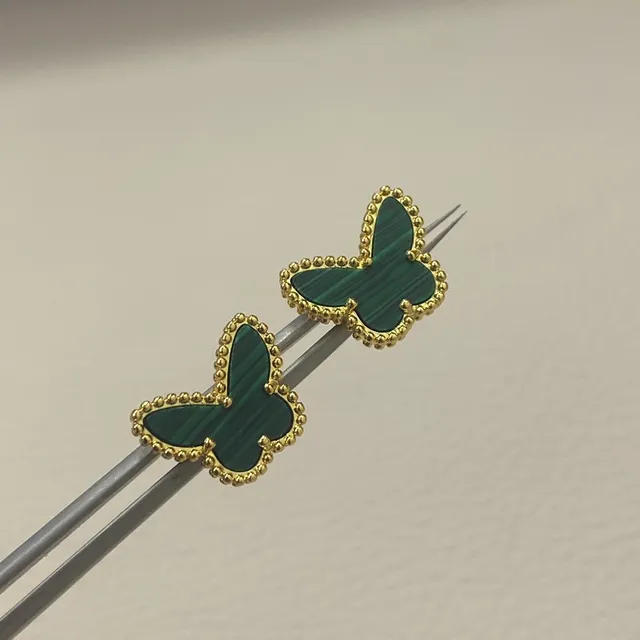 Butterfly Motif Malachite Inlay Beaded Border Bracelet 3