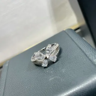 Butterfly Motif Marquise and Pear-Cut Stone Ring