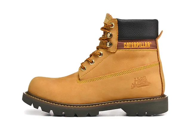 Caterpillar Original Work Boot بيج أسود كاكي أنتمي أعلى ياقة مبطن أحذية عمل 2