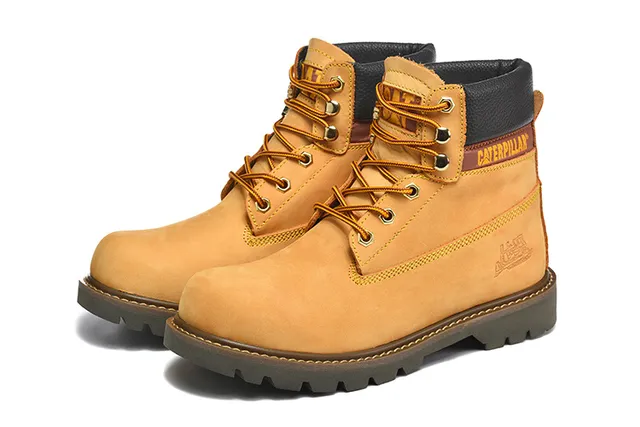 Caterpillar Original Work Boot بيج أسود كاكي أنتمي أعلى ياقة مبطن أحذية عمل 3