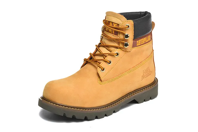 Caterpillar Original Work Boot بيج أسود كاكي أنتمي أعلى ياقة مبطن أحذية عمل 4