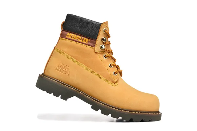 Caterpillar Original Work Boot بيج أسود كاكي أنتمي أعلى ياقة مبطن أحذية عمل 6
