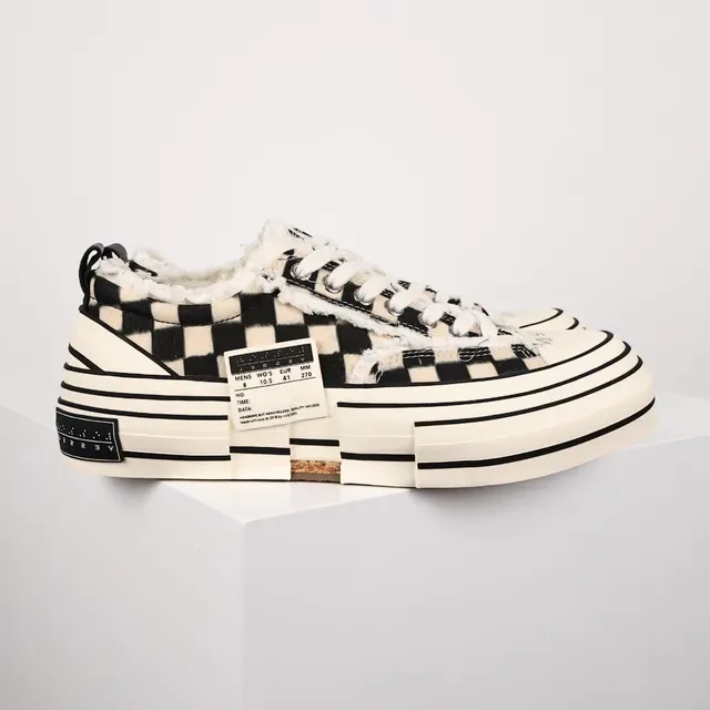 Checkerboard Shearling-Lined Platform Sneakers 3
