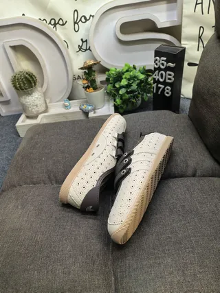 Cream Perforated Dual-Strap Mary Jane Shoes 6