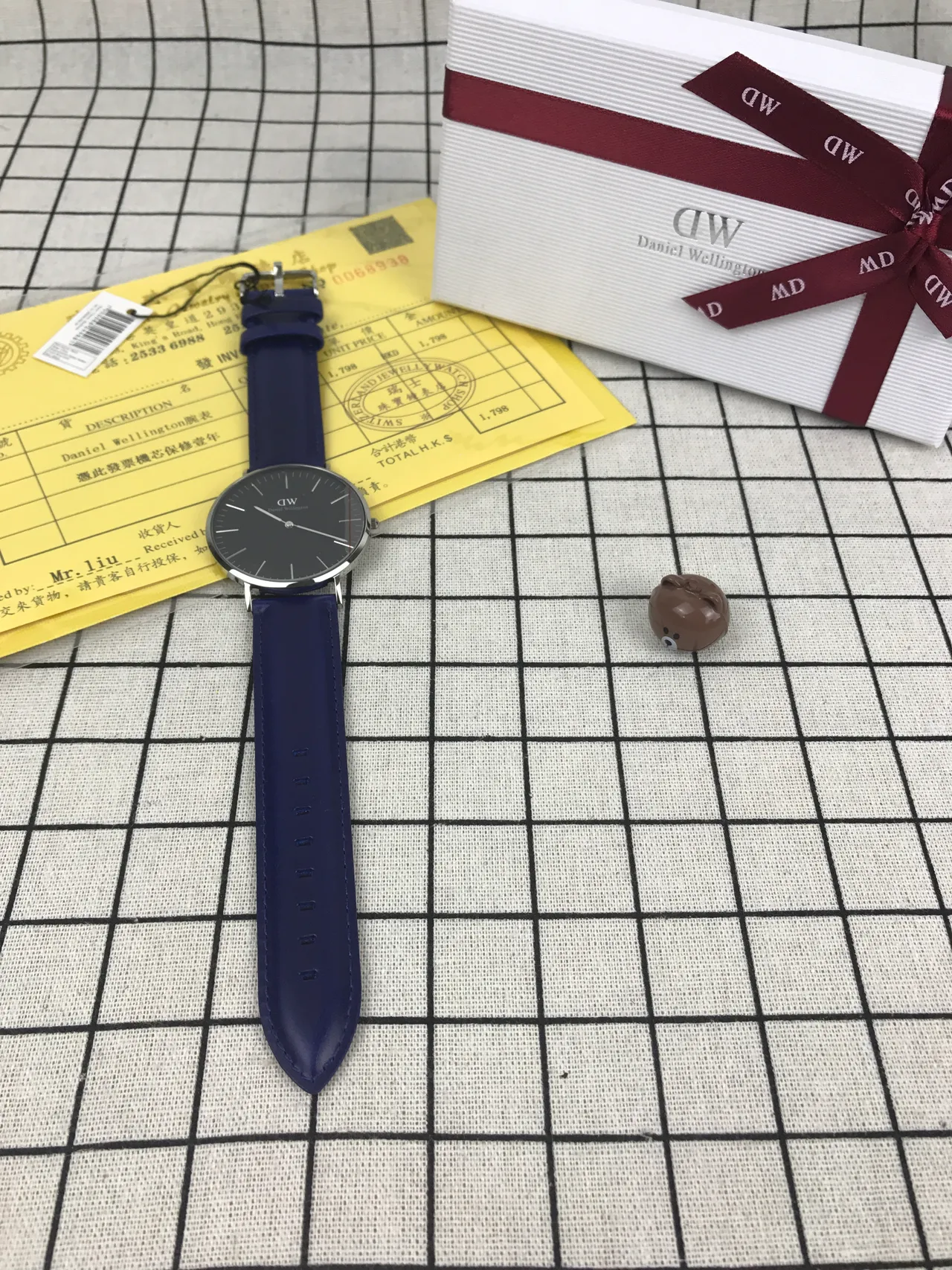 Daniel Wellington Blue Black Minimalist Thin-Case Quartz Watch 2