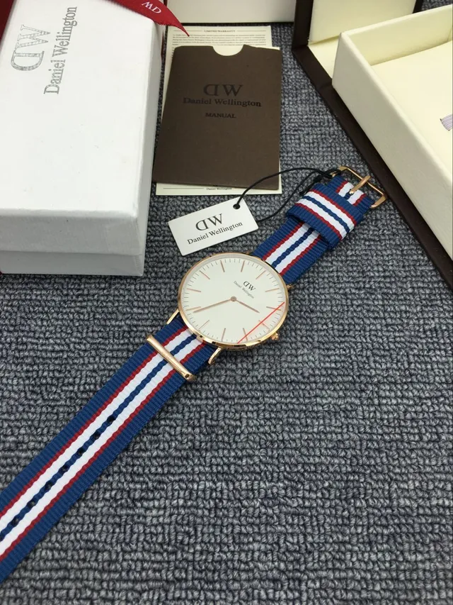 Daniel Wellington Classic White Dial Rose-Gold Tone NATO Strap Quartz Watch 3