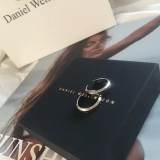 Daniel Wellington Engraved Open Hoop Earrings