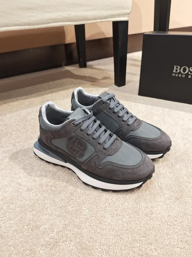 Dark Gray Suede and Mesh Low-Top Lifestyle Sneaker 4