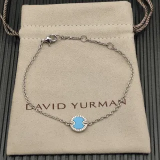 David Yurman Albion pulsera de esmalte azul Pavé