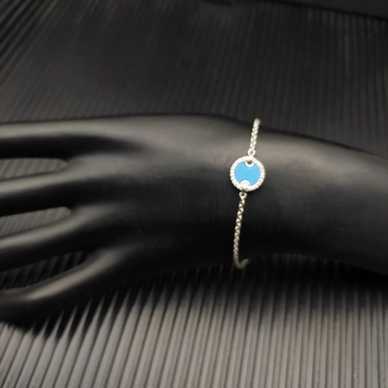 David Yurman Albion Blue Enamel Pavé Bracelet 5