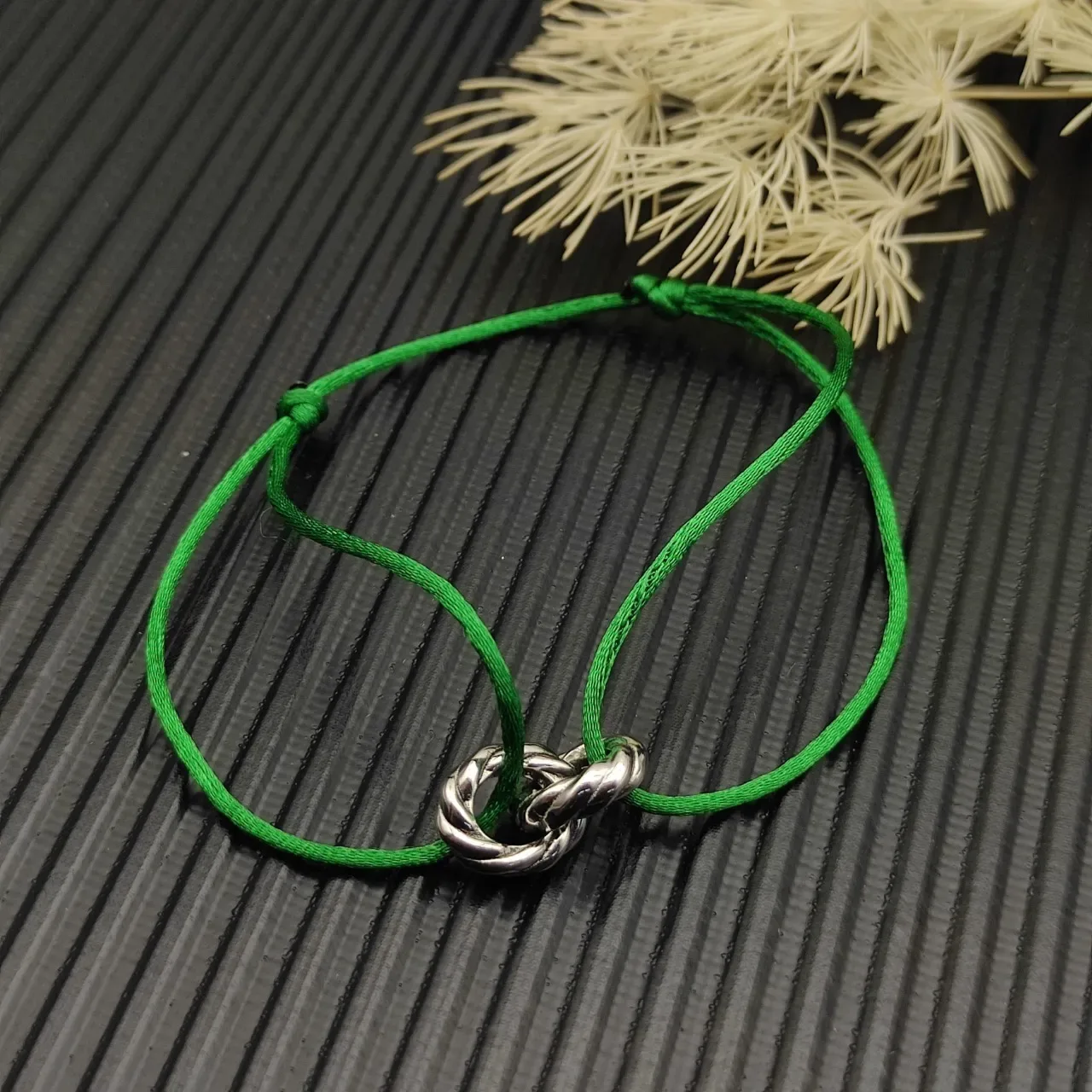 David Yurman Cable and Knot Green Cord Bracelet 5