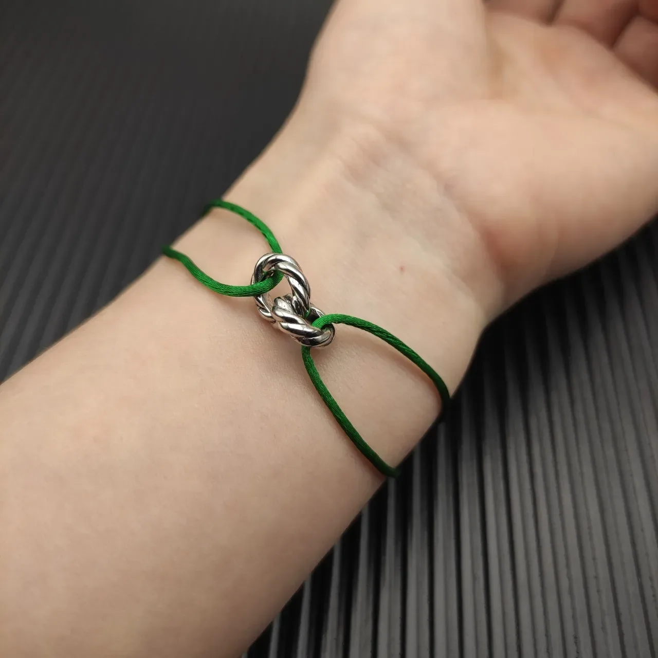 David Yurman Cable and Knot Green Cord Bracelet 9