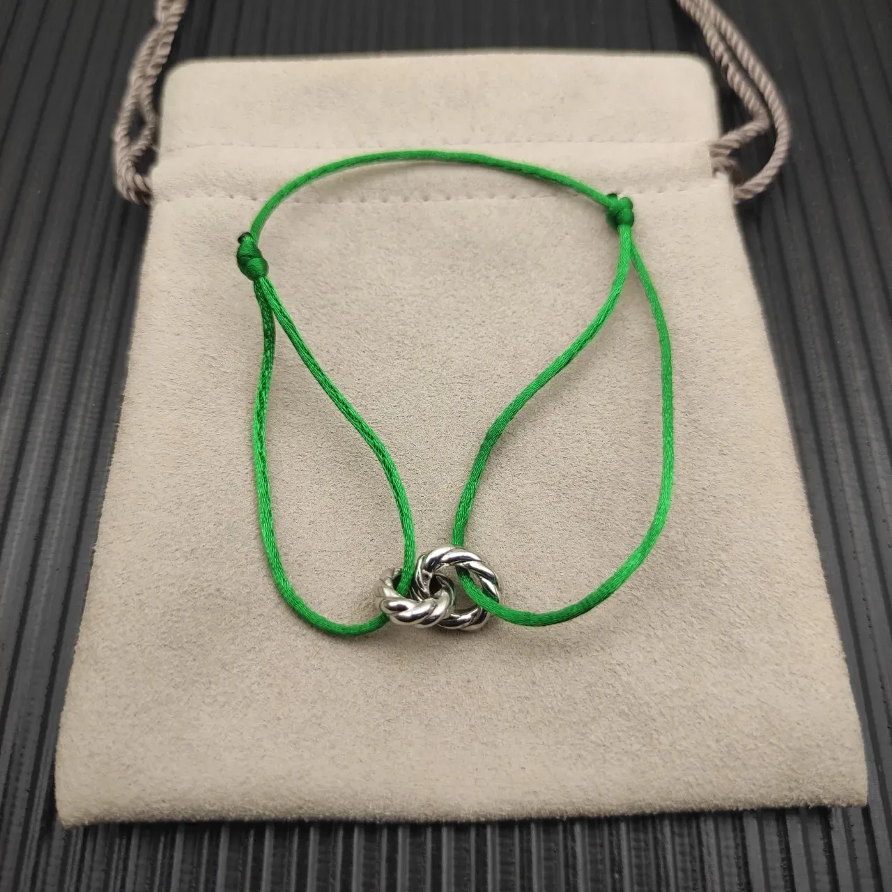 David Yurman Cable and Knot Green Cord Bracelet 10