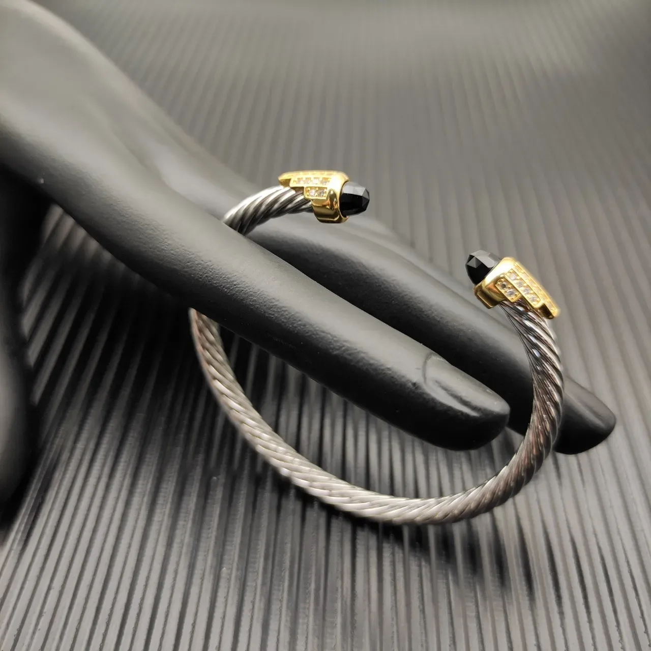 David Yurman Cable Classics Silver Gold Twisted Dual-Tone Metal Bracelet 5