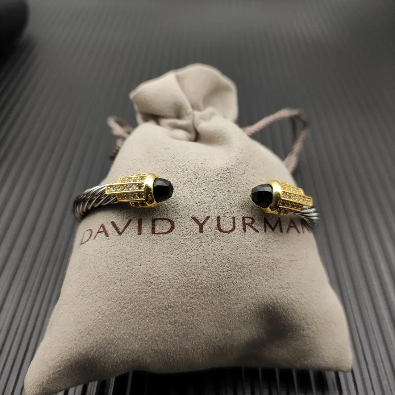David Yurman Cable Classics Silver Gold Twisted Dual-Tone Metal Bracelet 8