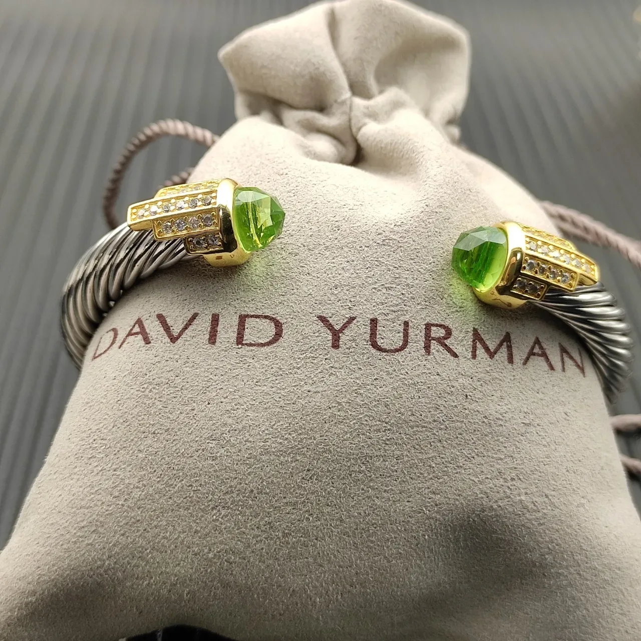 David Yurman Cable Classics Silver Gold Twisted Two-Tone Bracelet 7