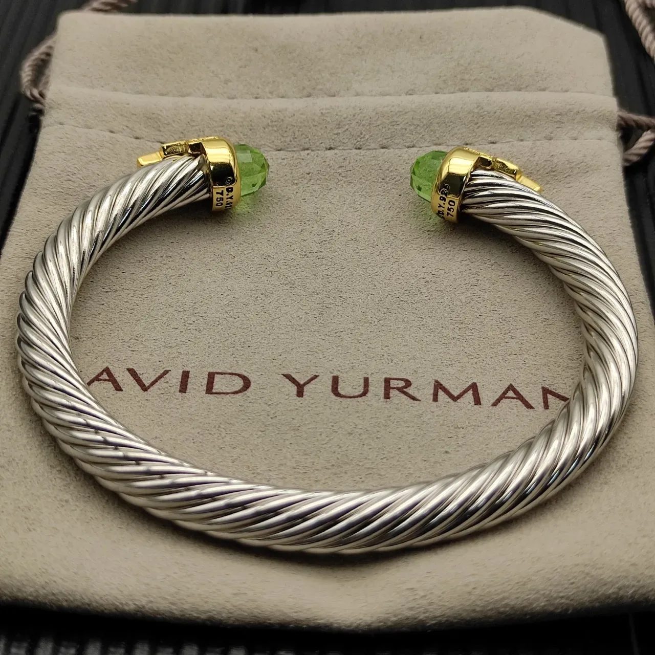 David Yurman Cable Classics Silver Gold Twisted Two-Tone Bracelet 9