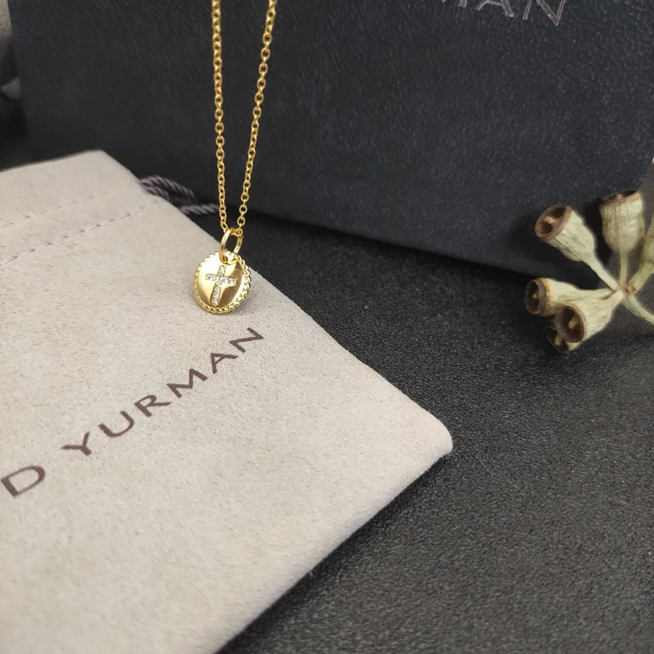 David Yurman Cable Collection Collier avec pendentif en diamant en forme de croix 6