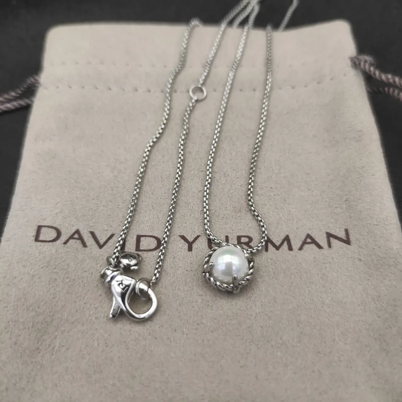 David Yurman Cable Collectibles Pearl Pendant Necklace 8