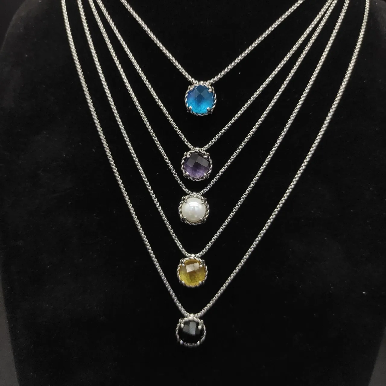 David Yurman Cable Collection Faceted Purple Gemstone Necklace 2