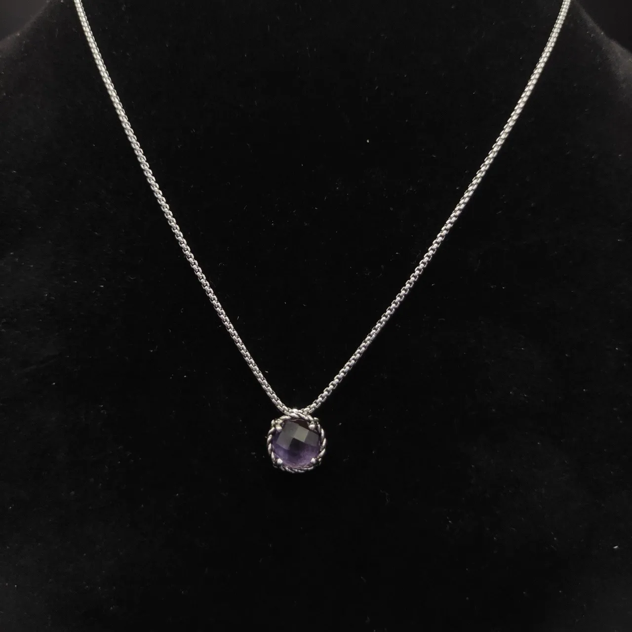 David Yurman Cable Collection Faceted Purple Gemstone Necklace 3