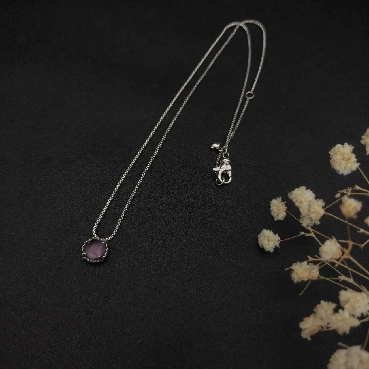 David Yurman Cable Collection Faceted Purple Gemstone Necklace 6