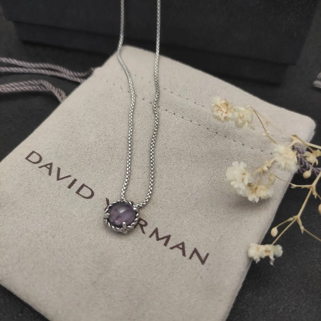 David Yurman Cable Collection Faceted Purple Gemstone Necklace 7