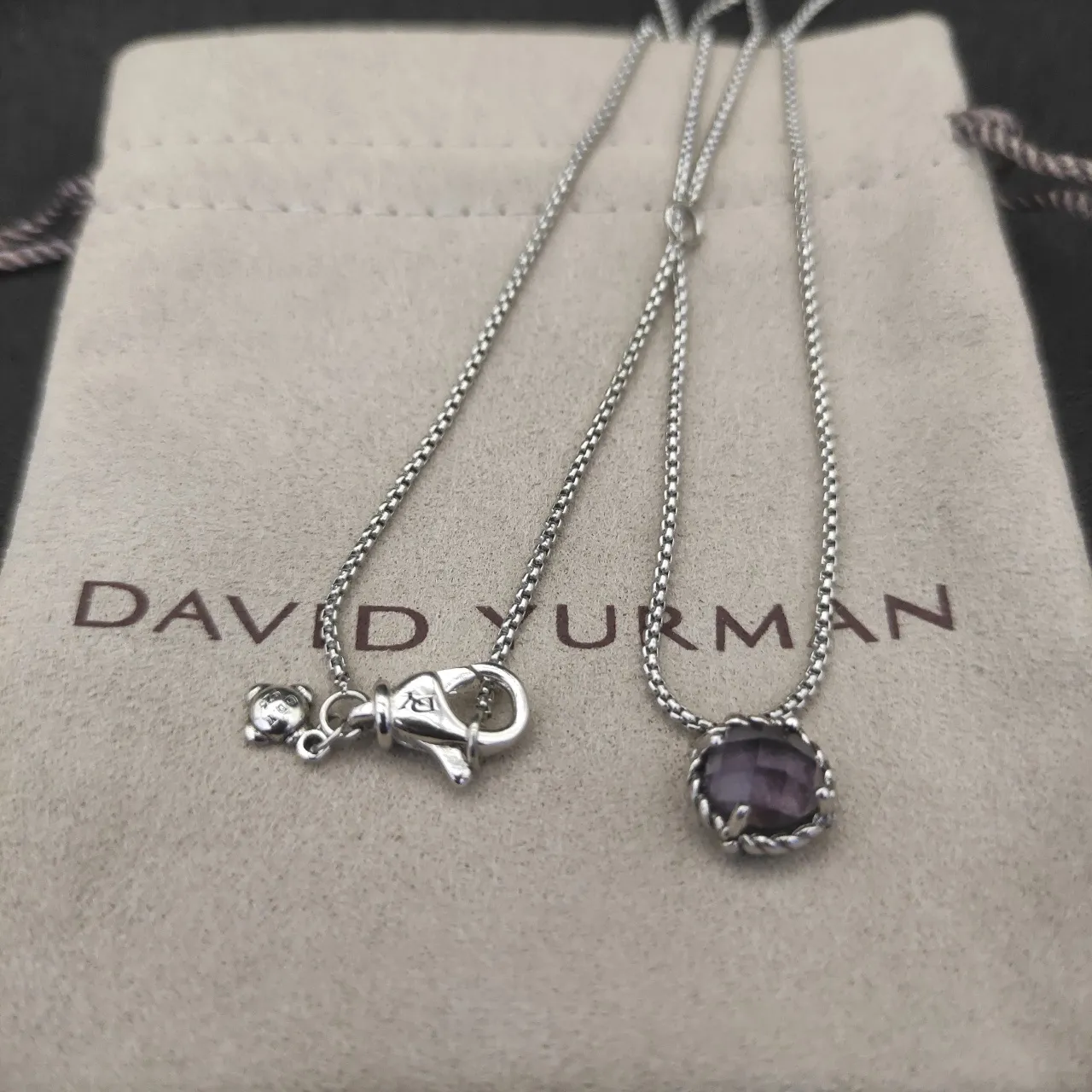 David Yurman Cable Collection Faceted Purple Gemstone Necklace 8